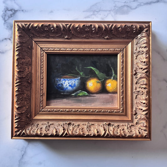 Satsuma Mandarins with Porcelain Teacup